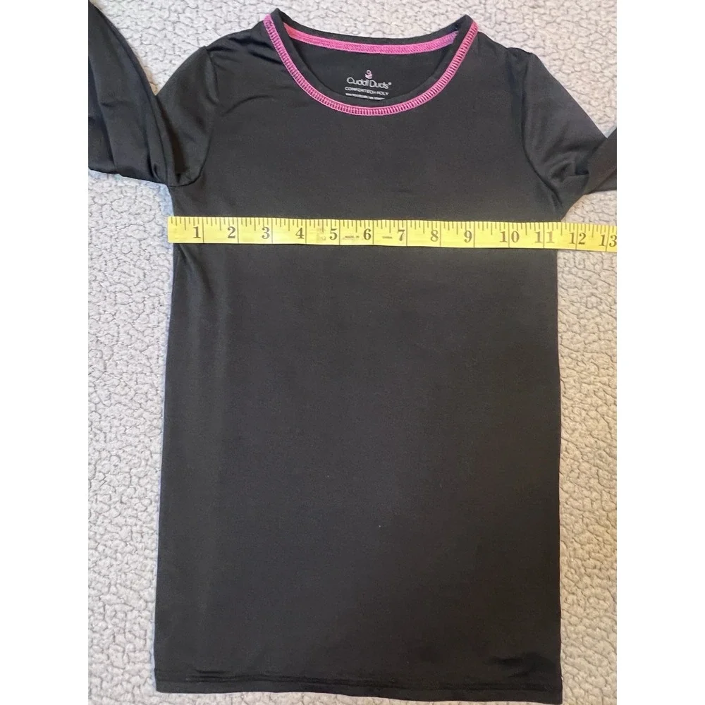 Cuddle Duds Pajama Top Little Girls Size Small Black & Pink